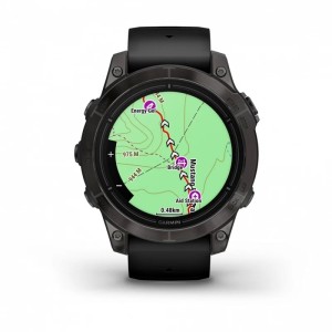 Умные часы Garmin Epix Pro (Gen 2) Sapphire Edition 47 мм, титановый, угольно-серый DLC, черный ремешок