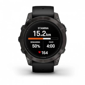 Умные часы Garmin Epix Pro (Gen 2) Sapphire Edition 47 мм, титановый, угольно-серый DLC, черный ремешок