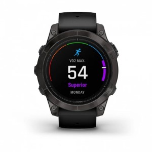 Умные часы Garmin Epix Pro (Gen 2) Sapphire Edition 47 мм, титановый, угольно-серый DLC, черный ремешок