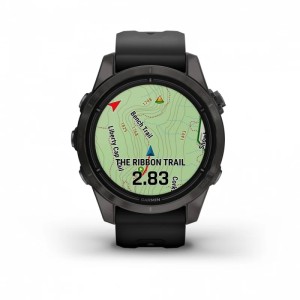 Умные часы Garmin Epix Pro (Gen 2) Sapphire Edition 42 мм, титановый, угольно-серый, DLC, черный ремешок