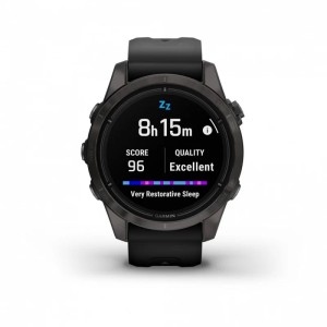 Умные часы Garmin Epix Pro (Gen 2) Sapphire Edition 42 мм, титановый, угольно-серый, DLC, черный ремешок