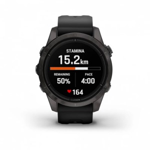 Умные часы Garmin Epix Pro (Gen 2) Sapphire Edition 42 мм, титановый, угольно-серый, DLC, черный ремешок