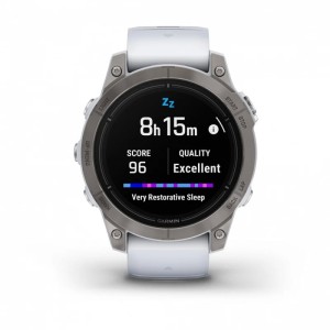 Умные часы Garmin Epix Pro (Gen 2) Sapphire Edition 47 мм, титановый, белый DLC, белый ремешок