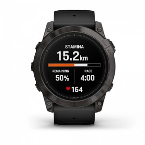 Умные часы Garmin Epix Pro (Gen 2) Sapphire Edition 51 мм, титановый угольно-серый, DLC, черный силиконовый ремешок