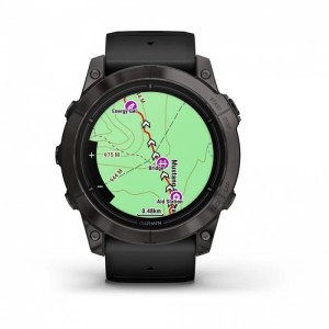 Умные часы Garmin Epix Pro (Gen 2) Sapphire Edition 51 мм, титановый угольно-серый, DLC, черный силиконовый ремешок