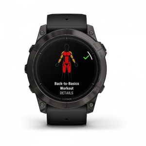 Умные часы Garmin Epix Pro (Gen 2) Sapphire Edition 51 мм, титановый угольно-серый, DLC, черный силиконовый ремешок