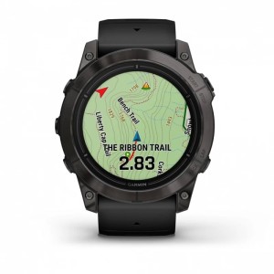 Умные часы Garmin Epix Pro (Gen 2) Sapphire Edition 51 мм, титановый угольно-серый, DLC, черный силиконовый ремешок