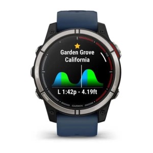 Умные часы Garmin Quatix 7 Sapphire титановый с синим силиконовым ремешком