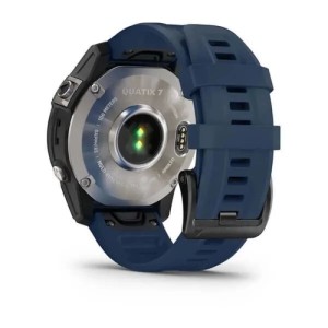 Умные часы Garmin Quatix 7 Sapphire титановый с синим силиконовым ремешком