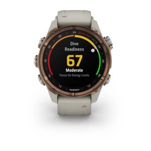 Умные часы Garmin Descent MK3i - 43 мм Бронзовый титан с PVD-покрытием, силиконовый ремешок французского серого цвета и трансивер Descent T2