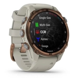 Умные часы Garmin Descent MK3i - 43 мм Бронзовый титан с PVD-покрытием, силиконовый ремешок французского серого цвета и трансивер Descent T2