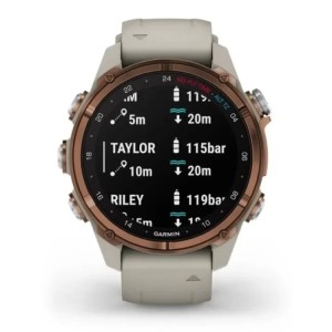 Умные часы Garmin Descent MK3i - 43 мм Бронзовый титан с PVD-покрытием, силиконовый ремешок французского серого цвета