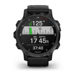 Умные часы Garmin Descent Mk2s угольно-серый корпус с DLC-покрытием, черный силиконовый ремешок