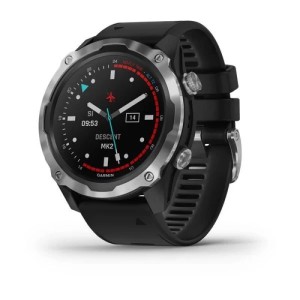 Умные часы Garmin Descent MK2 стальные с черным ремешком