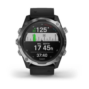 Умные часы Garmin Descent MK2 стальные с черным ремешком