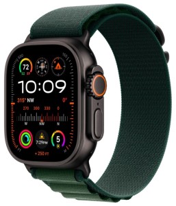 Умные часы Apple Watch Ultra 2 49 мм Titanium Case GPS + Cellular, black/dark green alpine loop, S