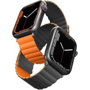 Ремешок Uniq Revix reversible Magnetic для Apple Watch 44/45/49 Grey/Orange