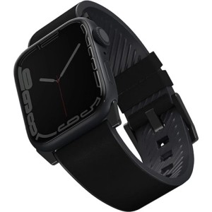 Ремешок Uniq Straden Waterproof Leather/Silicone 45mm Apple Watch Black (45MM-STRABLK)