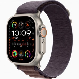 Apple Watch Ultra 2 (2024) GPS + Cellular 49 mm Natural Titanium Case with Indigo Alpine Loop Medium