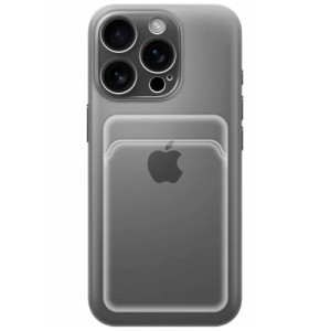 Накладка силикон для iPhone 16 Pro c отделом для хранения карт Прозрачный