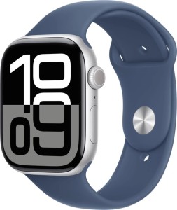 Apple Watch Series 10 GPS 46мм Aluminium Case with Denim Sport Band - M/L серебристый