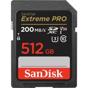 Карта памяти SanDisk Extreme Pro SDXC UHS-I Class 3 V30 200/140 MB/s 512Gb