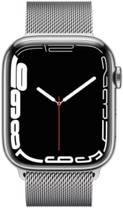 Умные часы Apple Watch Series 7 41 мм, Stainless Steel Case with Milanese Loop, серебристый