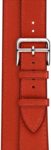 Apple Watch Hermes Leather Double Tour Band, красный