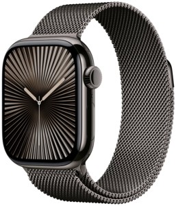 Умные часы Apple Watch Series 10 46 мм, M/L 140-245 мм, Titanium Case Cellular, Milanese Loop, Black