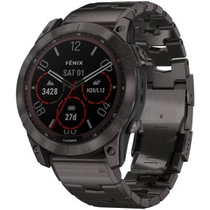 Умные часы Garmin Fenix 7X Pro, Sapphire Solar Titanium Band, угольно-серый (0100277830)