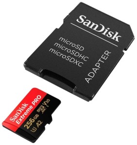 Карта памяти SanDisk micro SDXC 256Gb Extreme Pro UHS-I U3 V30 A2 + ADP (200/140 MB/s)