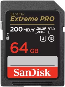 Карта памяти SanDisk Extreme Pro SDXC UHS-I U3 V30 64Gb (200/90 MB/s)