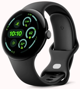 Google Pixel Watch 3, 45mm, Wi-Fi, Matte Black With Obsidian Band