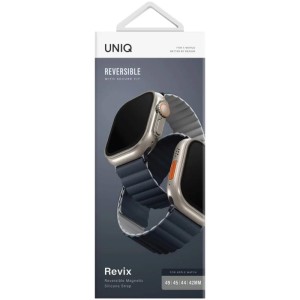 Ремешок Uniq Revix reversible Magnetic для Apple Watch 44/45/49 Blue/Grey