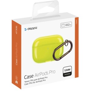 Силиконовый чехол Deppa с карабином для AirPods Pro (47306) Yellow