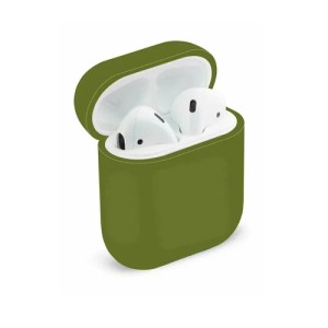 Силиконовый чехол для Apple AirPods Silicon Case с карабином Dark Green