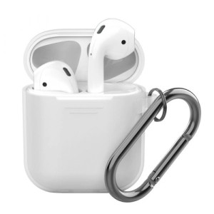 Силиконовый чехол Deppa для AirPods с карабином арт.47010 Прозрачный