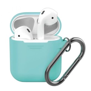 Силиконовый чехол Deppa для AirPods с карабином арт.47011 Мятный