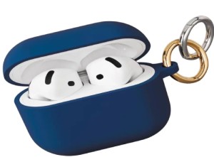 Силиконовый чехол VLP Charm Case с кольцом для Apple AirPods 4 Dark Blue (Темно-Синий)