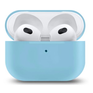 Силиконовый чехол для Apple AirPods 4 с карабином Light Blue