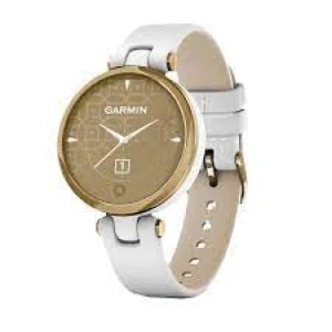 Спортивные наручные часы Garmin Lily 010-02384-B3 Золотистый корпус/белый ремень