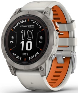 Garmin fenix 7 Pro Sapphire Solar Edition, серый/, Orange, оранжевый