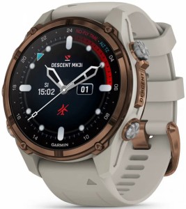 Garmin Descent Mk3i, Bronze PVD Titanium with French Gray Silicone Band, 43 мм,  Gray, серый