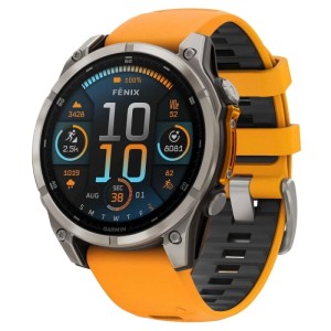 Умные часы Garmin Fenix 8, 47 мм, Amoled, Sapphire Titanium, оранжевый/графит