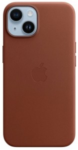 Чехол Apple iPhone 14 Leather MagSafe Umber (MPP73)