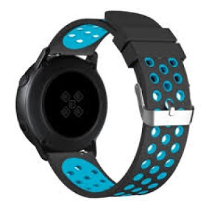 Ремешок DF для Galaxy Watch Active/Active2/Amazfit GTR 1.2 42мм/GTS 1.65 sSportBand-01 Black-Blue