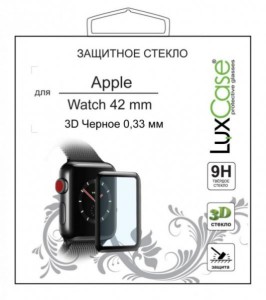 Защитное стекло LuxCase для Apple Watch 42mm 3D Black