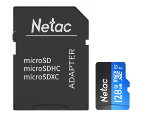 Карта памяти Netac P500 Standard 128GB Class10 90MB/s (NT02P500STN-128G-R) + SD adapter