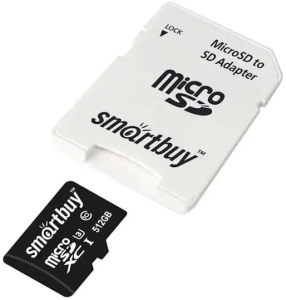 Карта памяти Micro SD Smartbuy Professional Series 512GB Class10 90MB/s (SB512GBSDCL10U3-01) + SD adapter