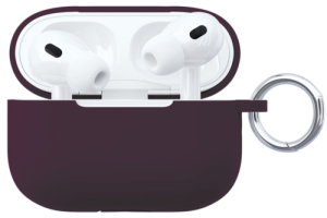 Силиконовый чехол VLP Silicone Case Soft Touch для Apple AirPods Pro 2 Dark Violet (с кольцом)